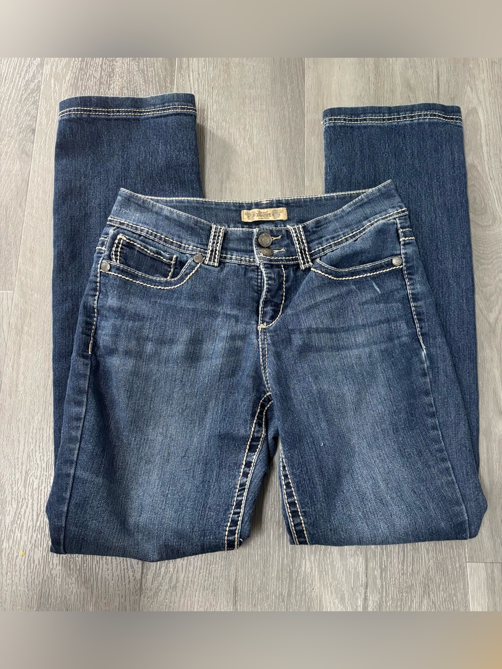 Nine West Vintage America Dark Blue Skinny Jeans with Stitching Women’s 4/27